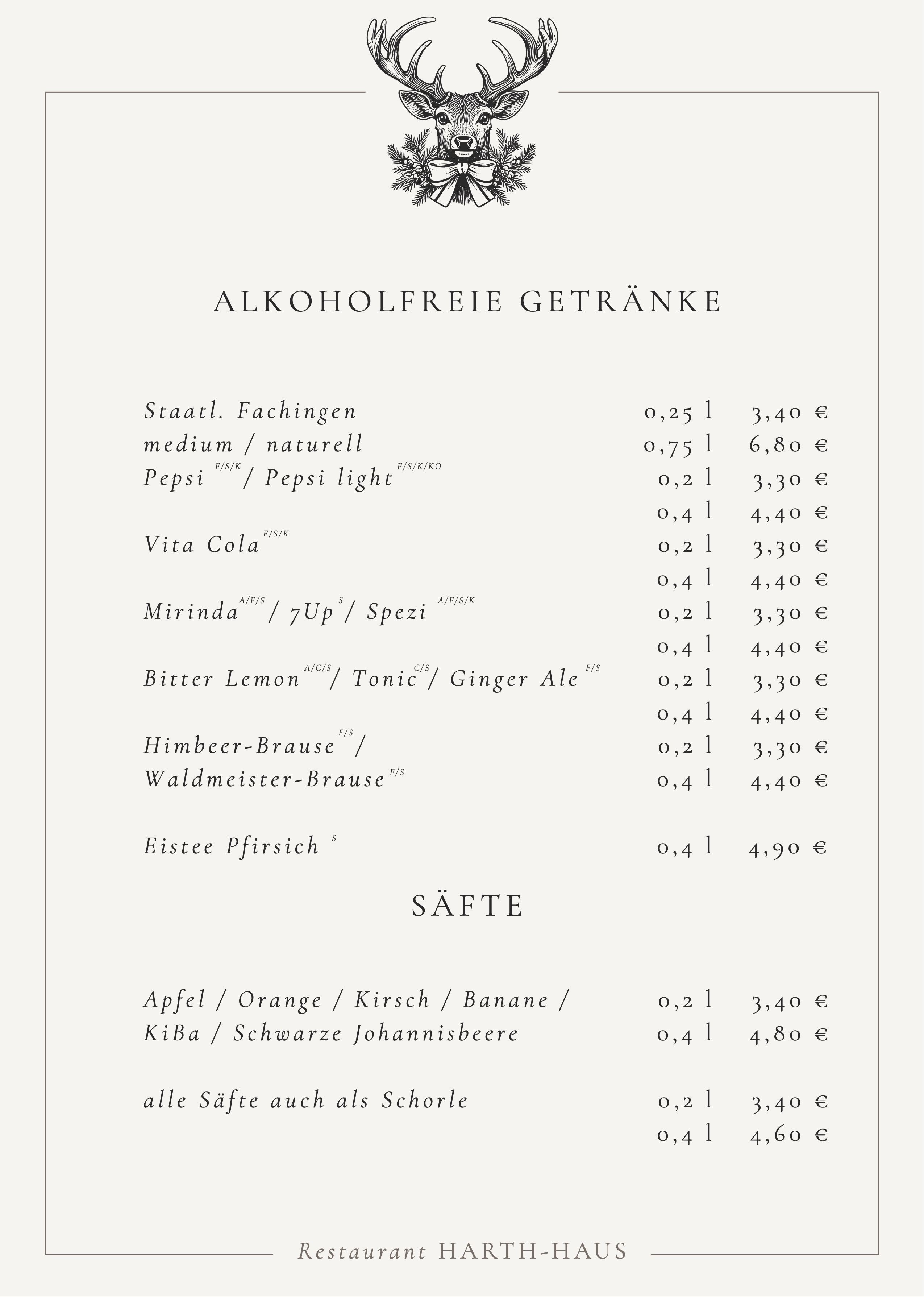 Speisekarte Speisekarte